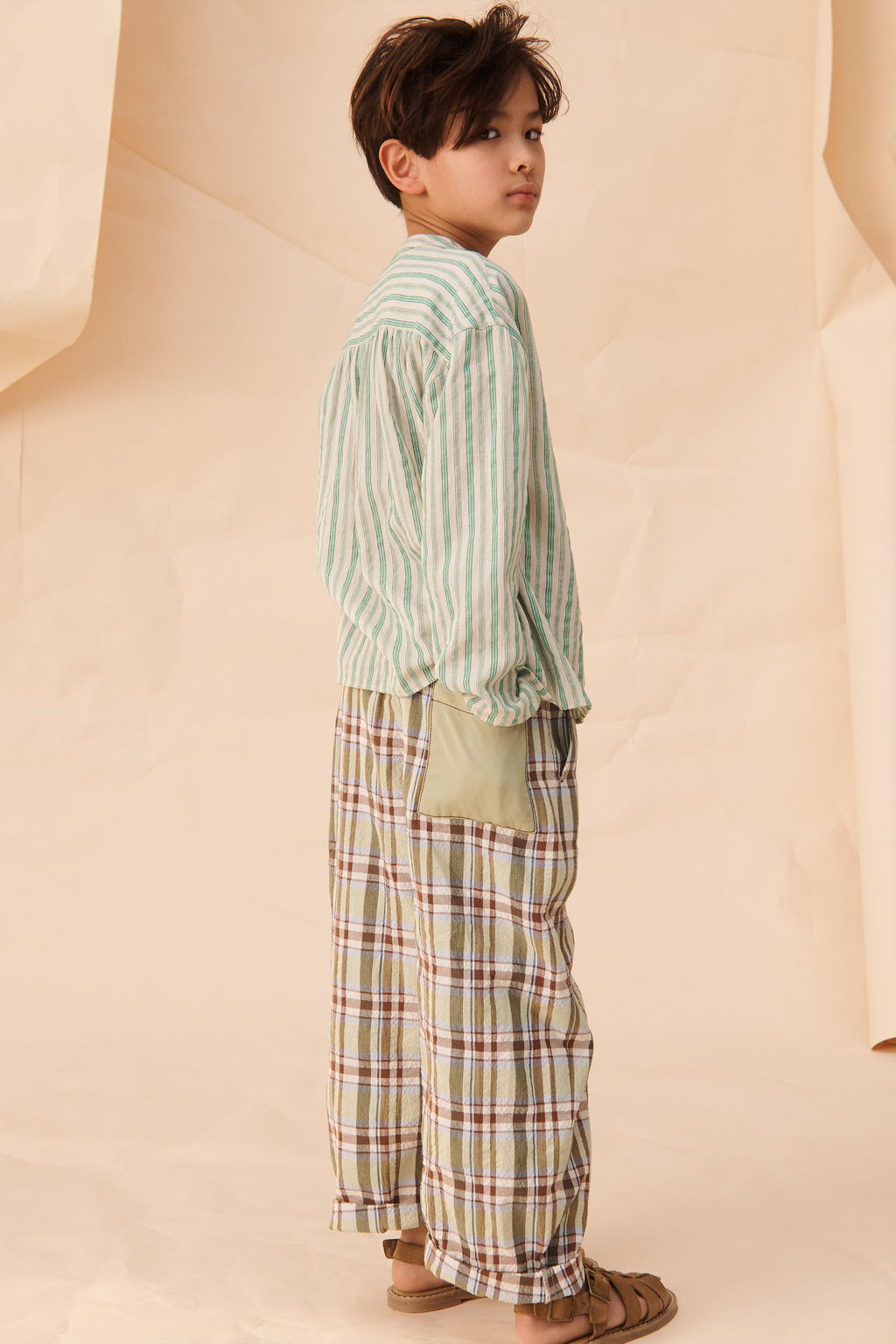 PANTAL?N CUADROS BOLSILLO CONTRASTE LIMITED EDITION / Marr?n / Verde - Zara фото 8