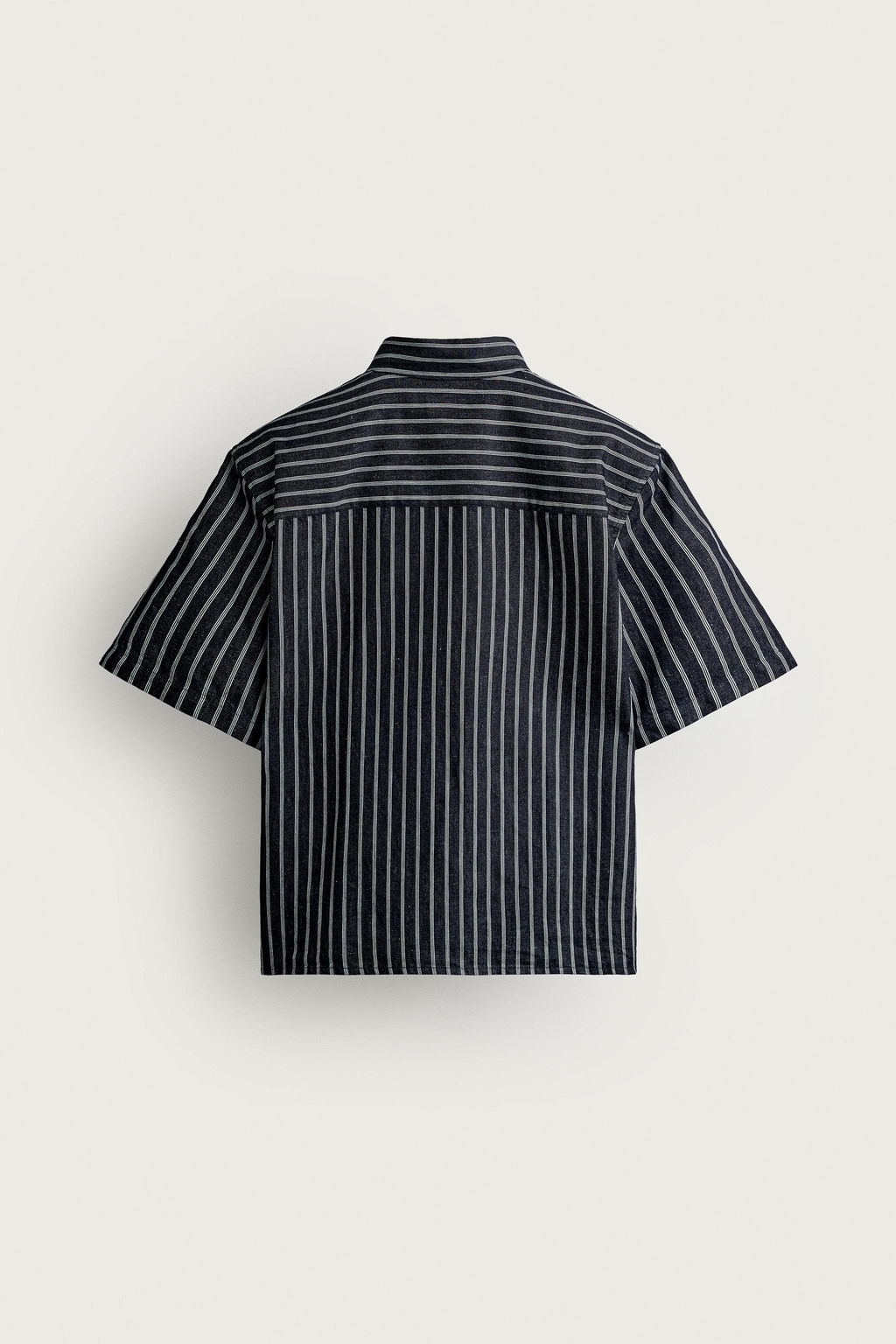 CAMISA DENIM ALGOD?N - LINO RAYAS / ?ndigo - Zara фото 8