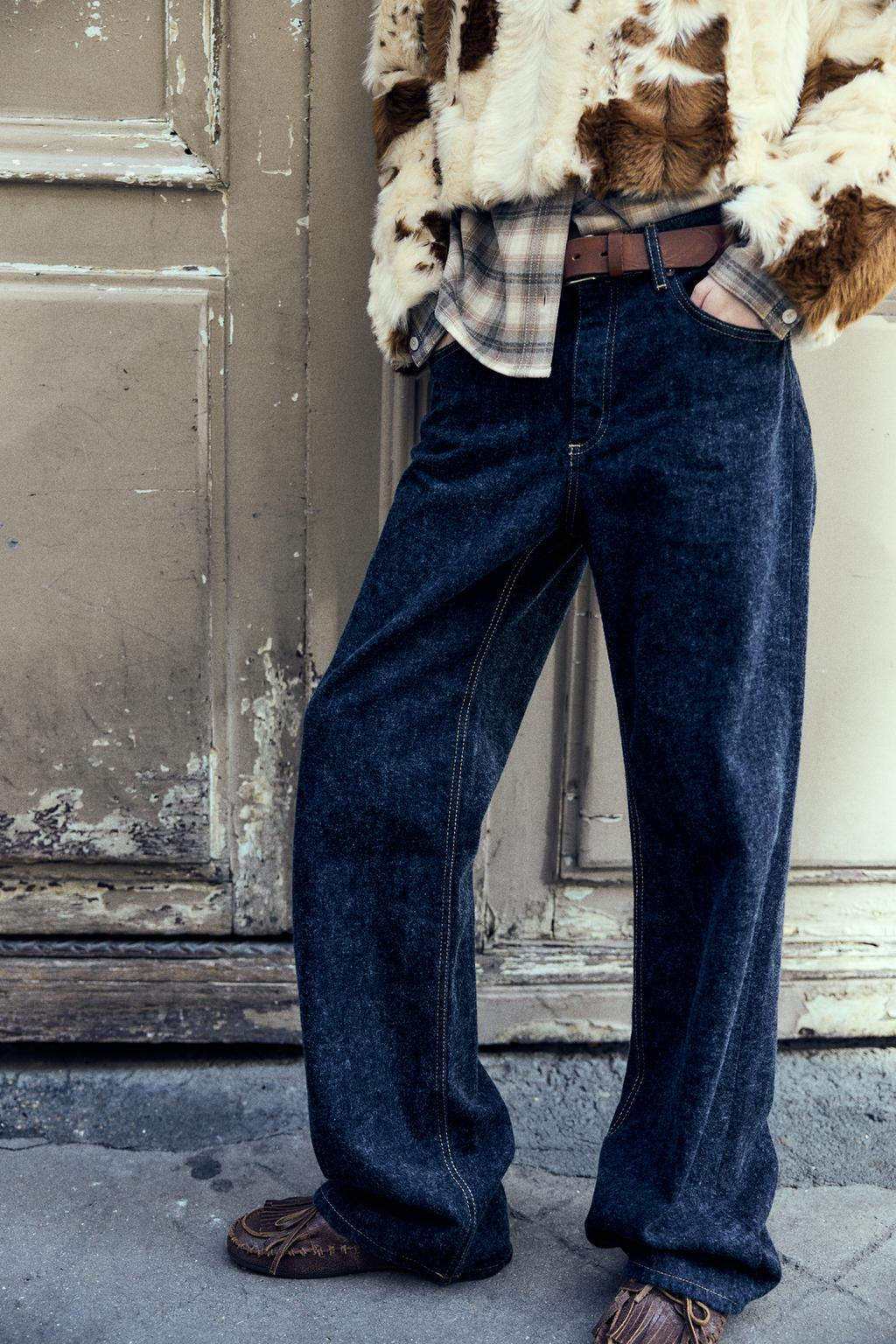 TRF SLOUCHY WIDE-LEG MID-WAIST JEANS - Zara фото 2