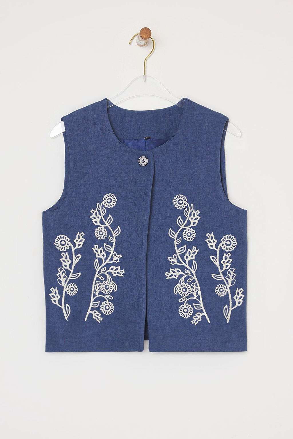 Indigo Keten Gorunumlu Nak?sl? Yelek TWOSS25YE00111