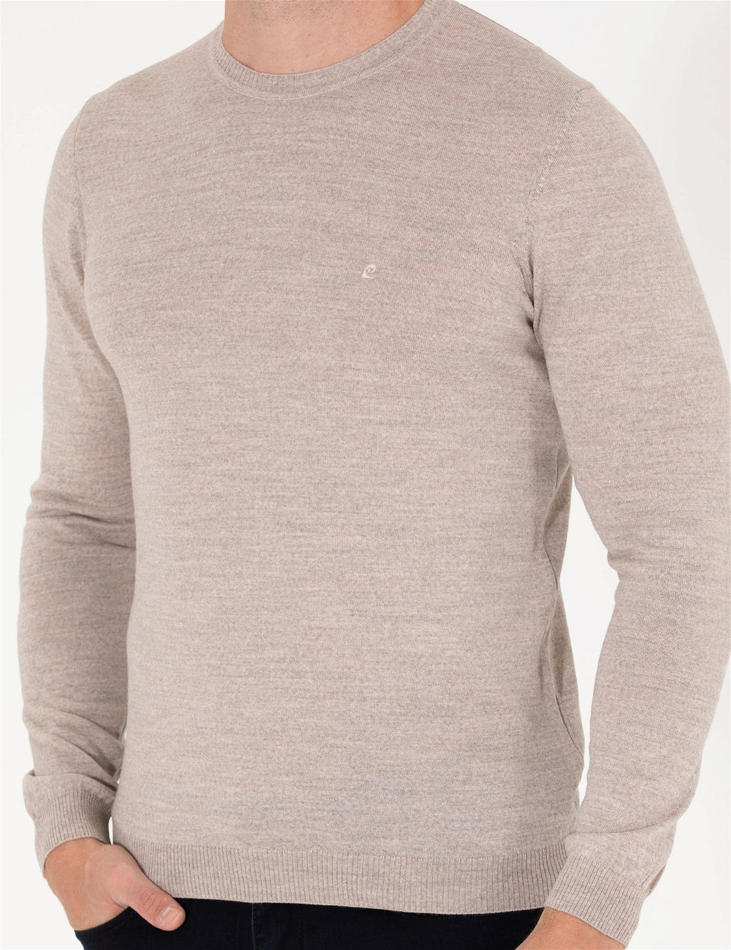Ta_ Slim Fit Bisiklet Yaka Y_n Kar___ml_ Basic Triko Kazak - Pierre cardin фото 6