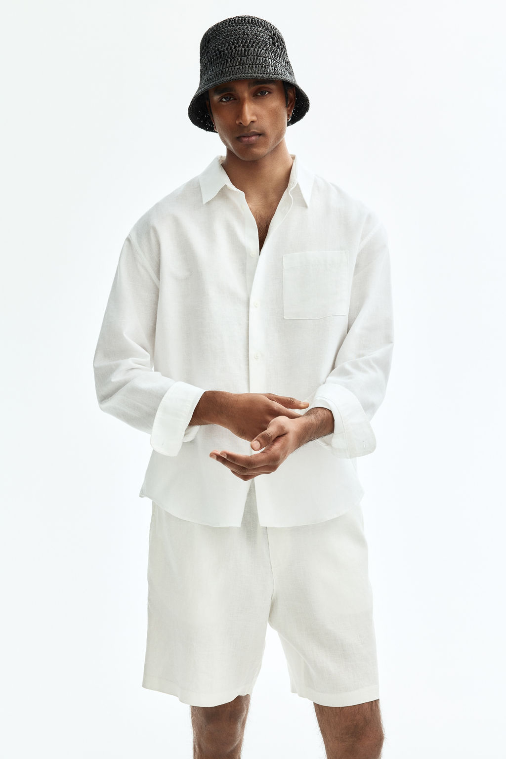 Pantal?n corto de lino Relaxed Fit - H&m фото 7