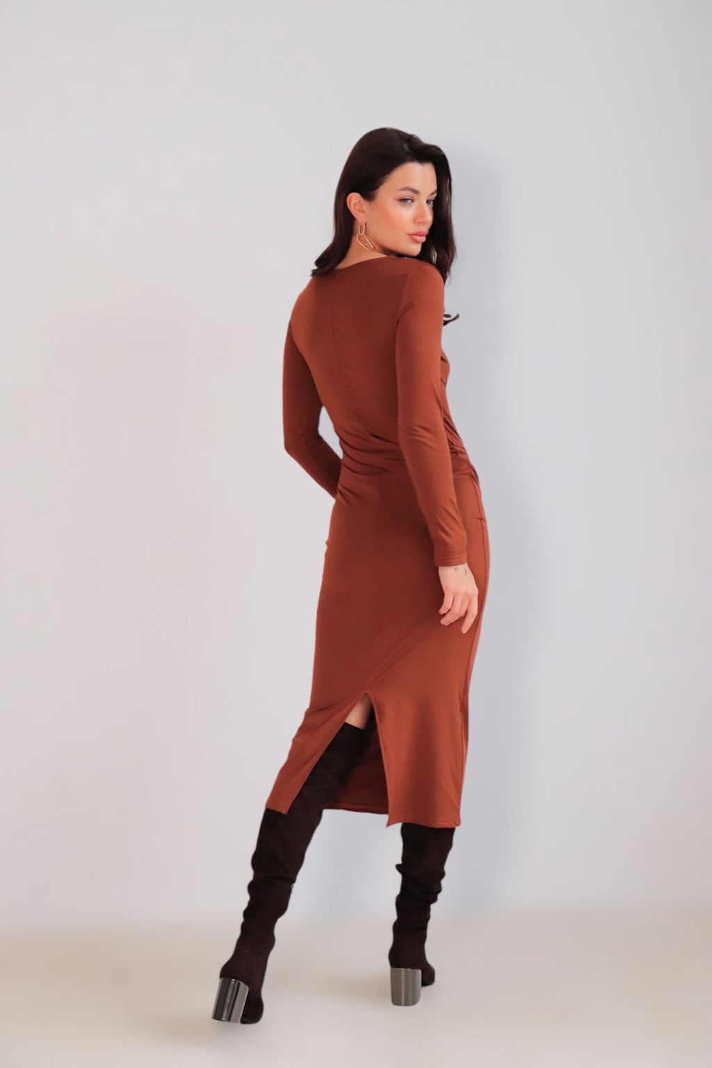 Martichelli Платье с драпировкой карамель фото 8