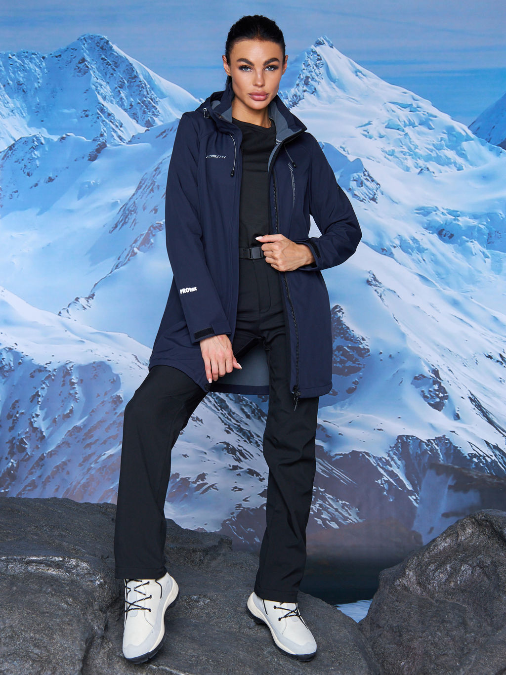 Женская парка виндстопер софтшелл на флисе Azimuth Стихия Неба 124/22956_701 Темно-Синий  фото 11