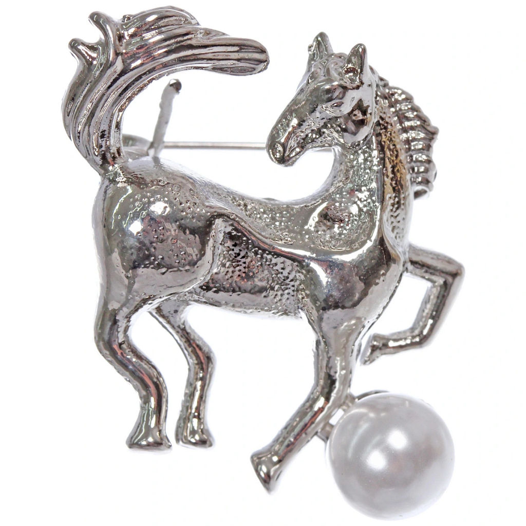 Цена за 4 шт. Брошь "Best Podarok - Огненный Танец", цвет серебро, 2,6*2,8см