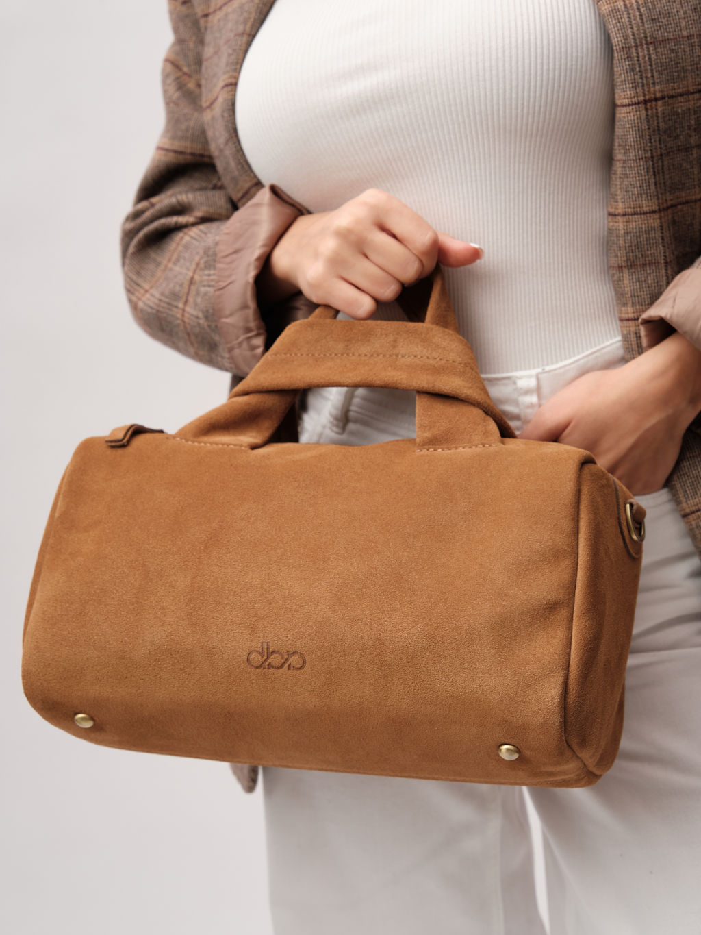 Замшевая сумка Bowling DBR 31378 светло-коричневый  фото 4