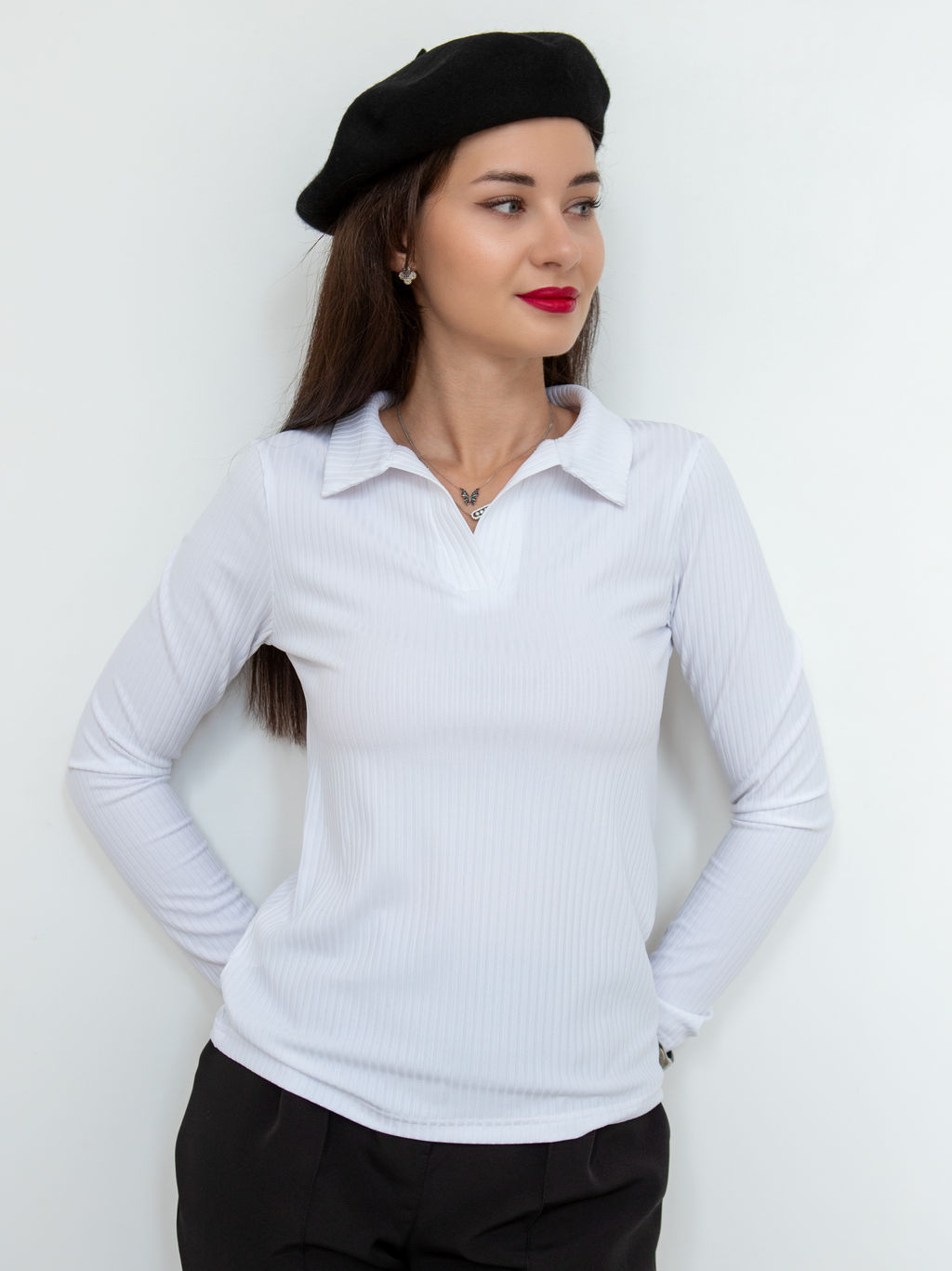 Лонгслив женский поло КФ101 Белый от фабрики Спортсоло