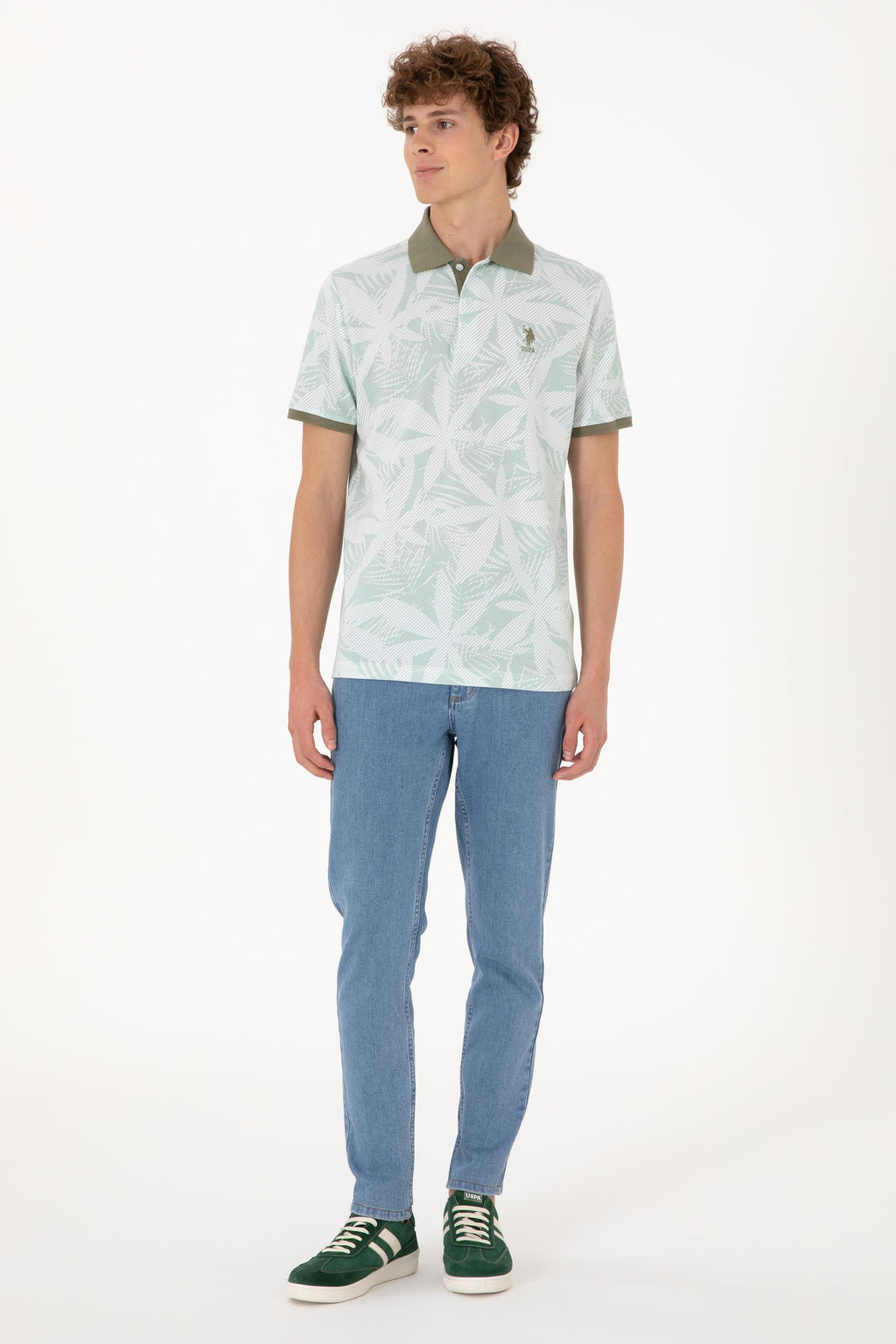 Erkek Regular Fit Polo Yaka Su Ye_ili Ti__rt Sepette S_rpriz _ndirim - U.s. polo assn фото 4