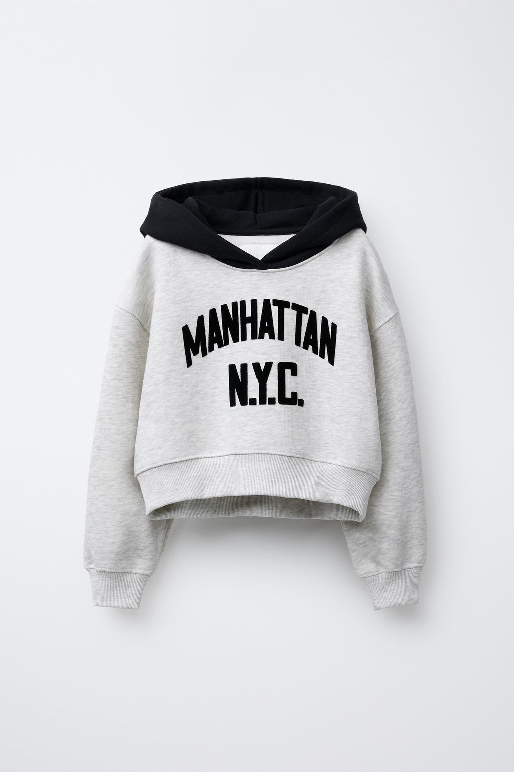 SLOGAN HOODIE WITH FLOCKING