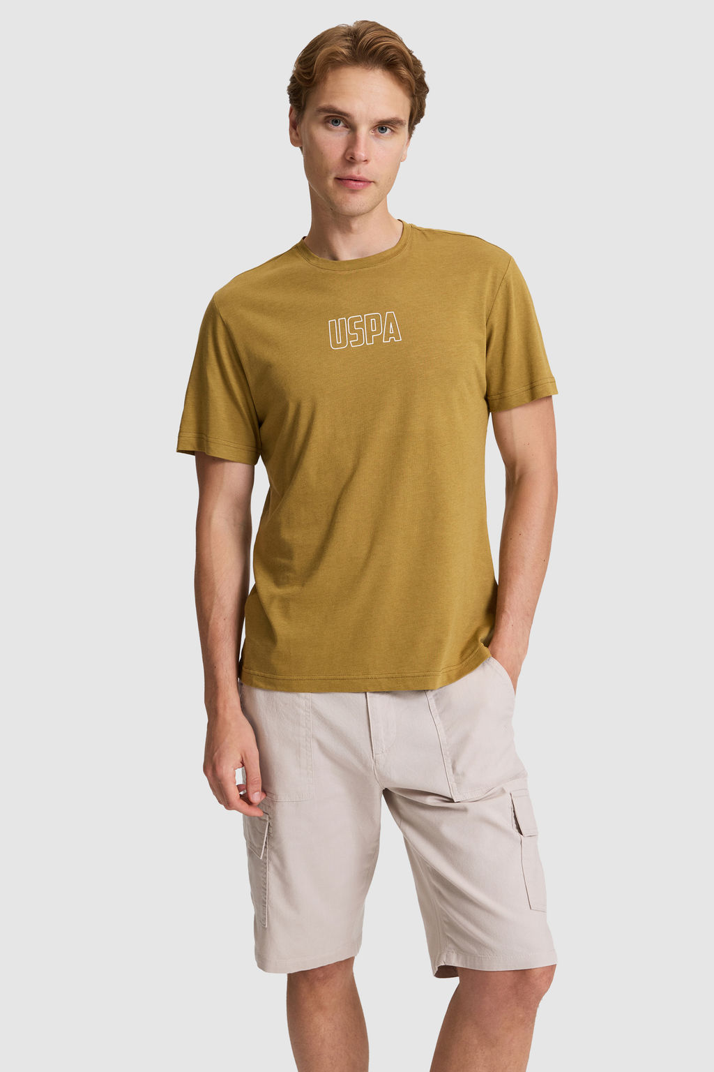 Erkek Ye_il Regular Fit Bisiklet Yaka Ti__rt - U.s. polo assn фото 3