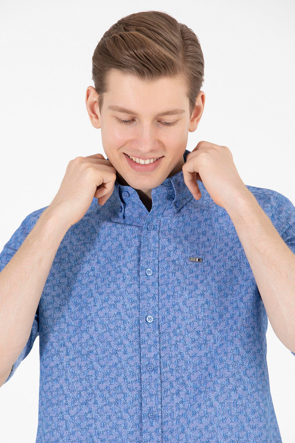 U. S. Polo Assn Мужская синяя рубашка с длинным рукавом - U.s. polo assn фото 2