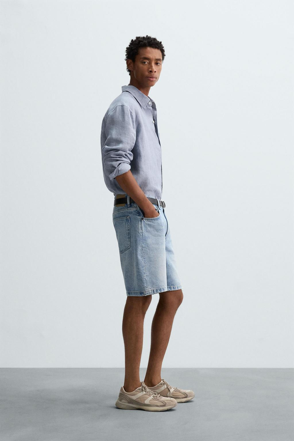 REGULAR FIT DENIM BERMUDA SHORTS - Zara фото 13