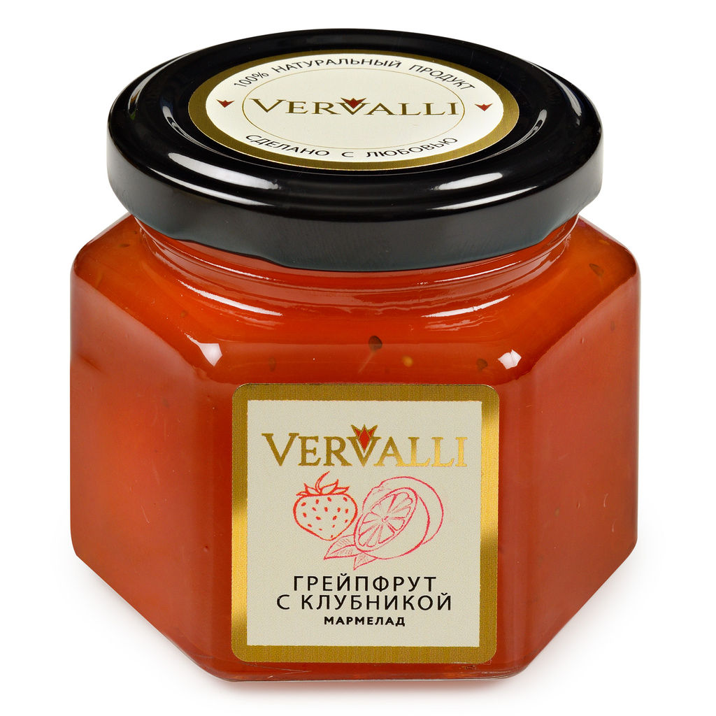Мармелад Грейпфрут с клубникой ТМ VERVALLI в банке 120 гр
