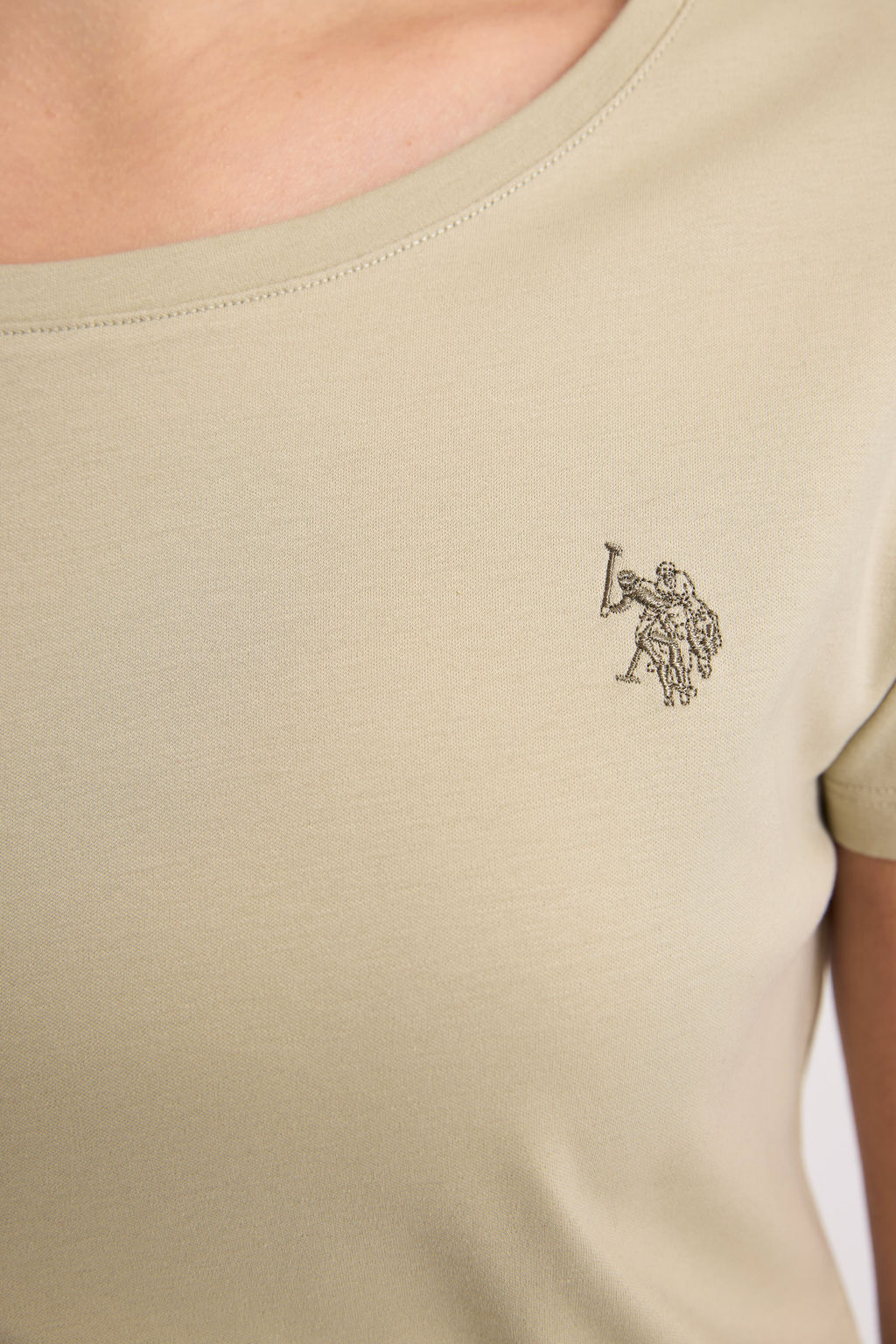 Kad_n A__k Haki Bisiklet Yaka Basic Ti__rt - U.s. polo assn фото 6