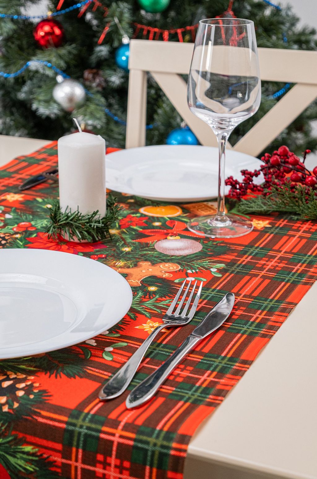 Дорожка на стол из рогожки 50х145 Happy Fox Home  фото 4