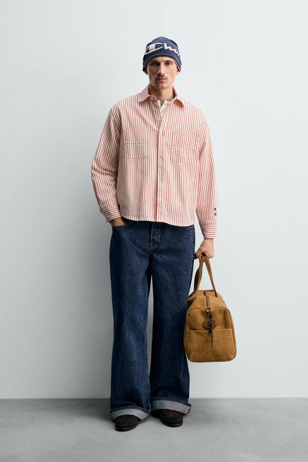 STRIPED SHIRT WITH CHAMPION ® X ZARA PATCHES
