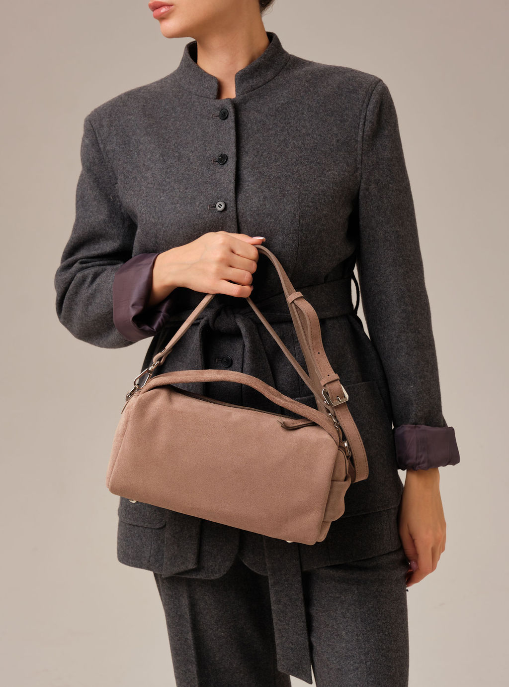 Замшевая сумка Solea DBR 31365 капучино  фото 8