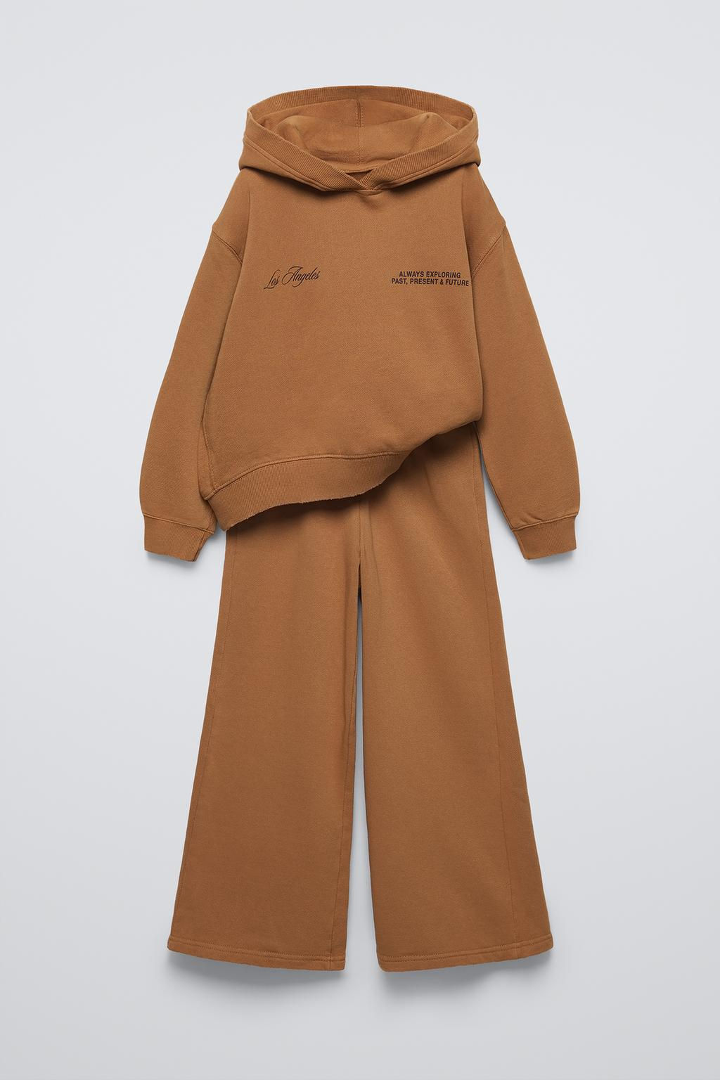 PLUSH HOODIE AND WIDE-LEG TROUSERS SET