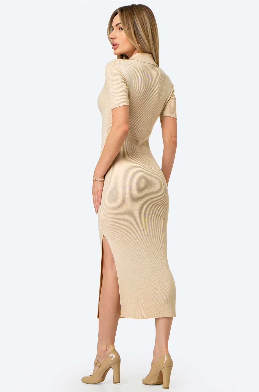 Женское платье-поло в рубчик Happy Fox  фото 7