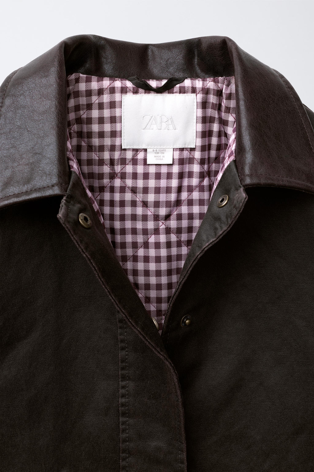 WAXED JACKET WITH LEATHER-EFFECT COLLAR - Zara фото 15