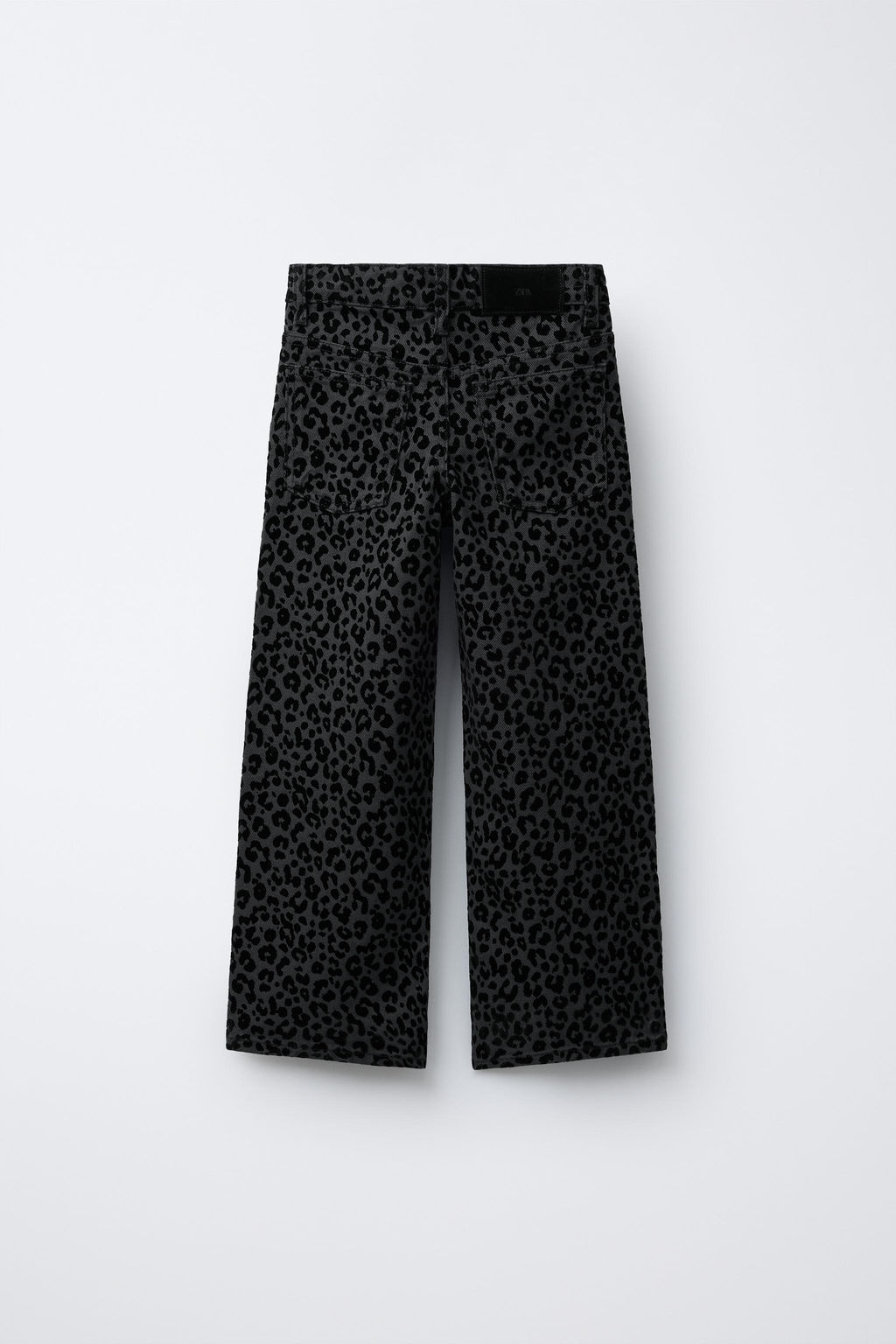 ANIMAL PRINT FLOCK WIDE-LEG JEANS - Zara фото 2