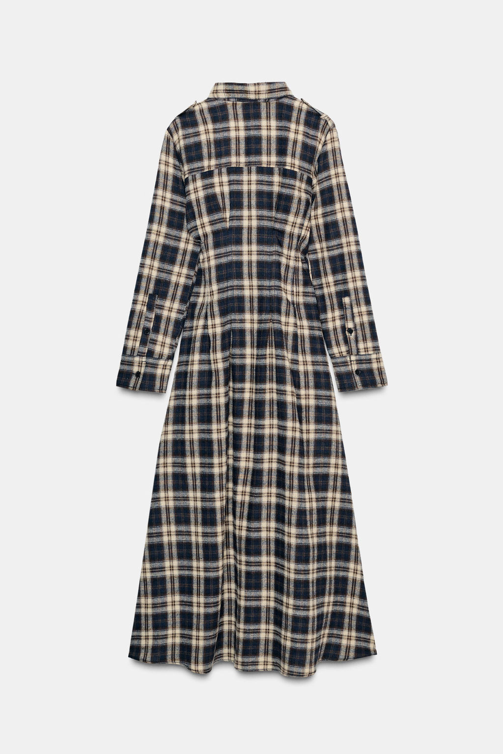 CHECKED PLEATED MIDI DRESS - Zara фото 8