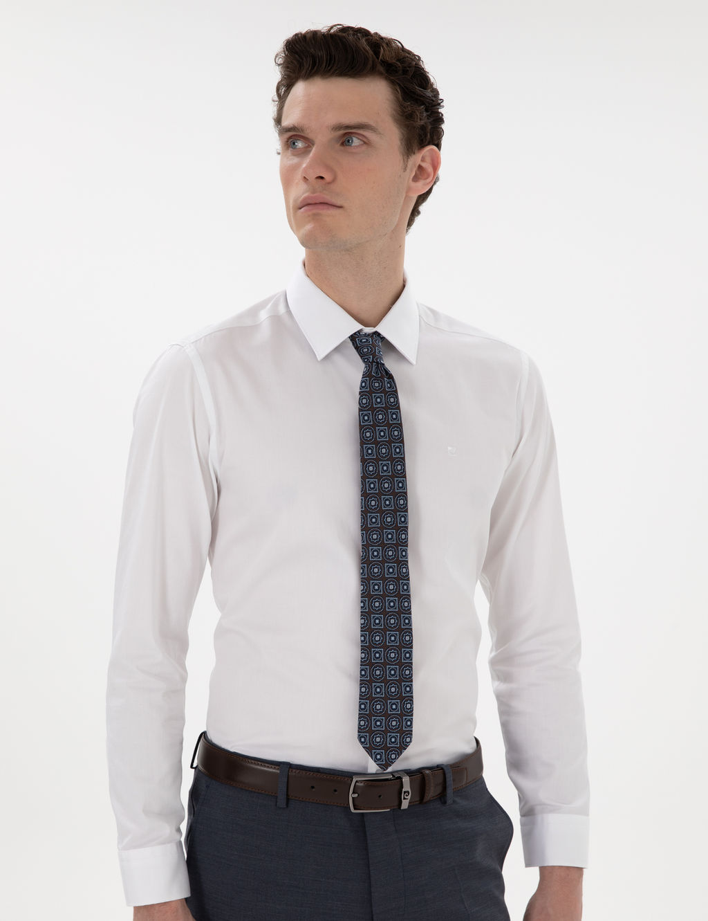 Beyaz %100 Pamuk Parlak Saten Slim Fit Uzun Kollu Basic G_mlek