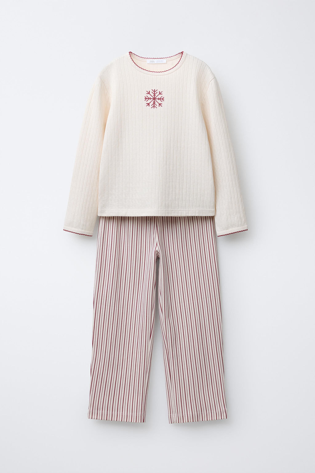 AGES 6-14 / CROSS-STITCH SNOWFLAKE AND STRIPE PYJAMAS