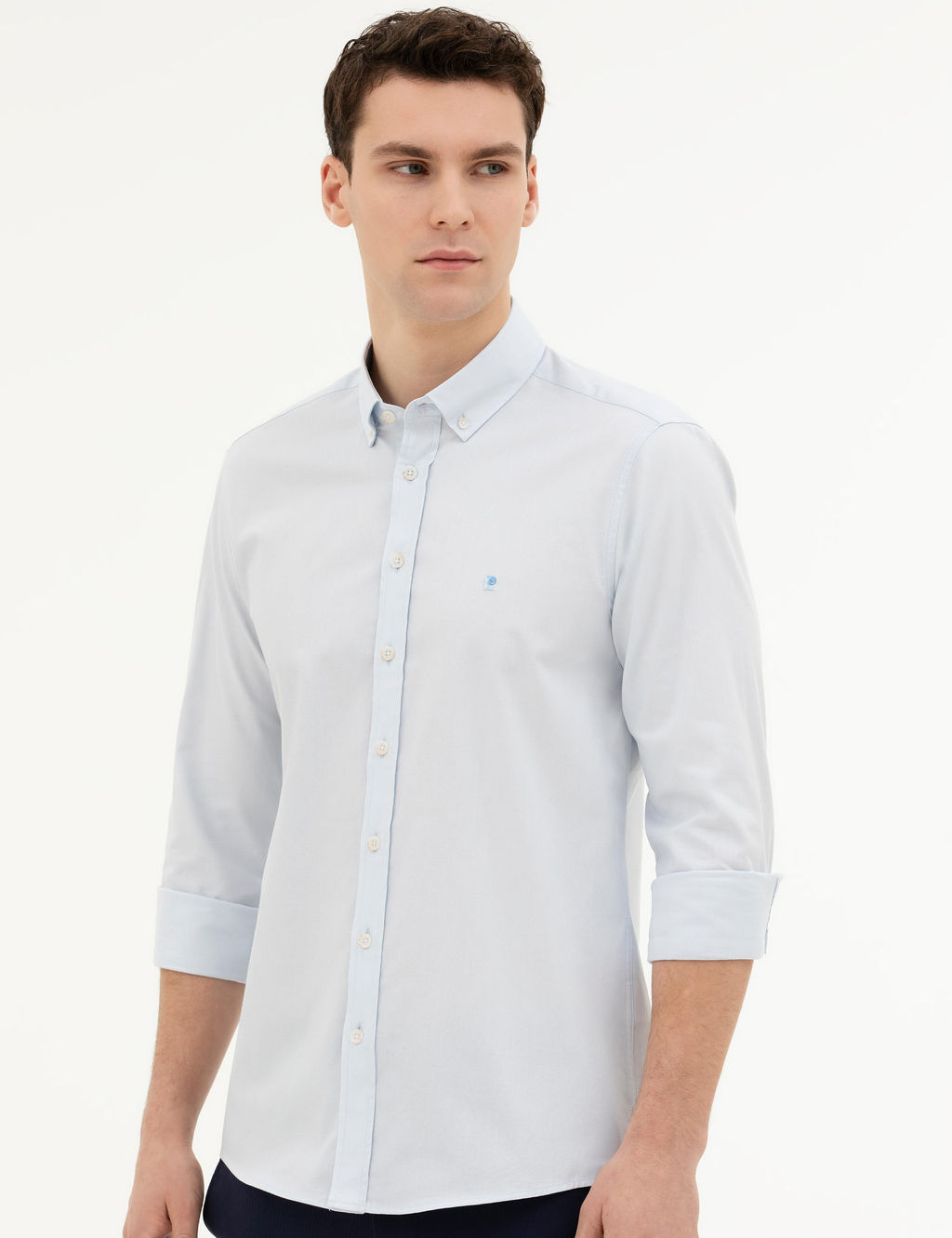 Рубашка Pierre Cardin Slim Fit светло-голубая