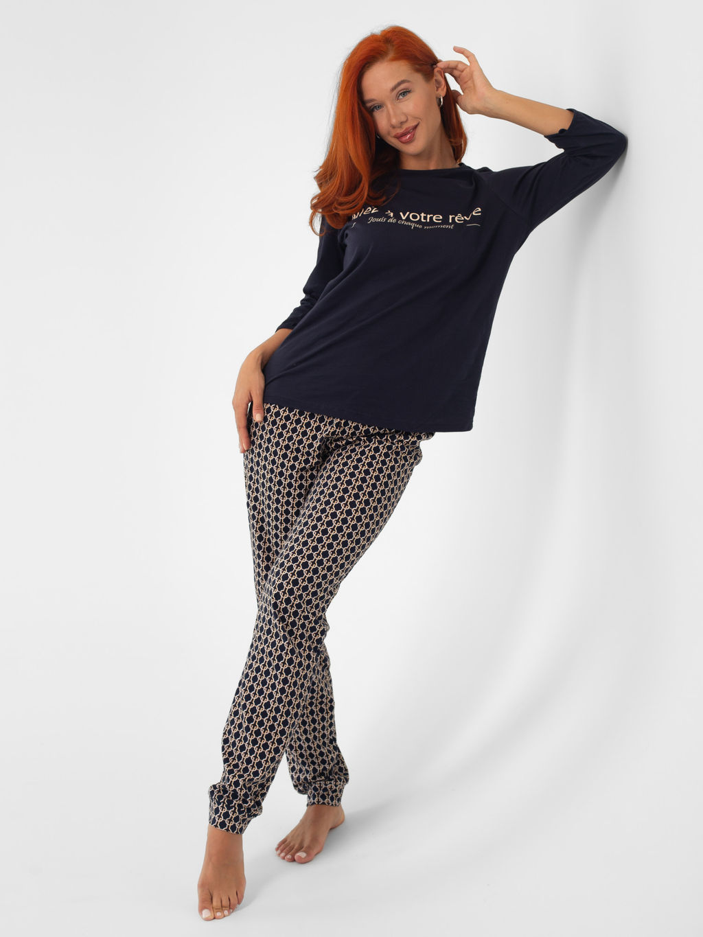 Пижама женская кулирка с брюками "ФИБИ" ЦЕПИ