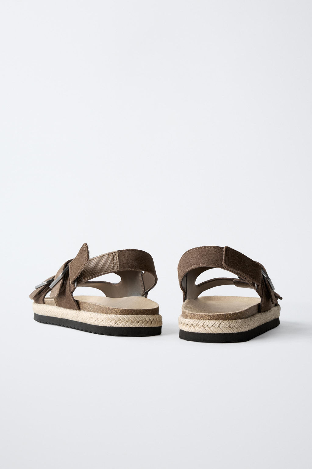 LEATHER SANDALS WITH JUTE BUCKLES - Zara фото 5