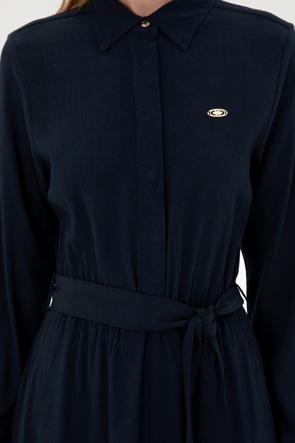 Женское темно-синее тканое платье Неожиданная скидка в корзине - U.s. polo assn фото 6