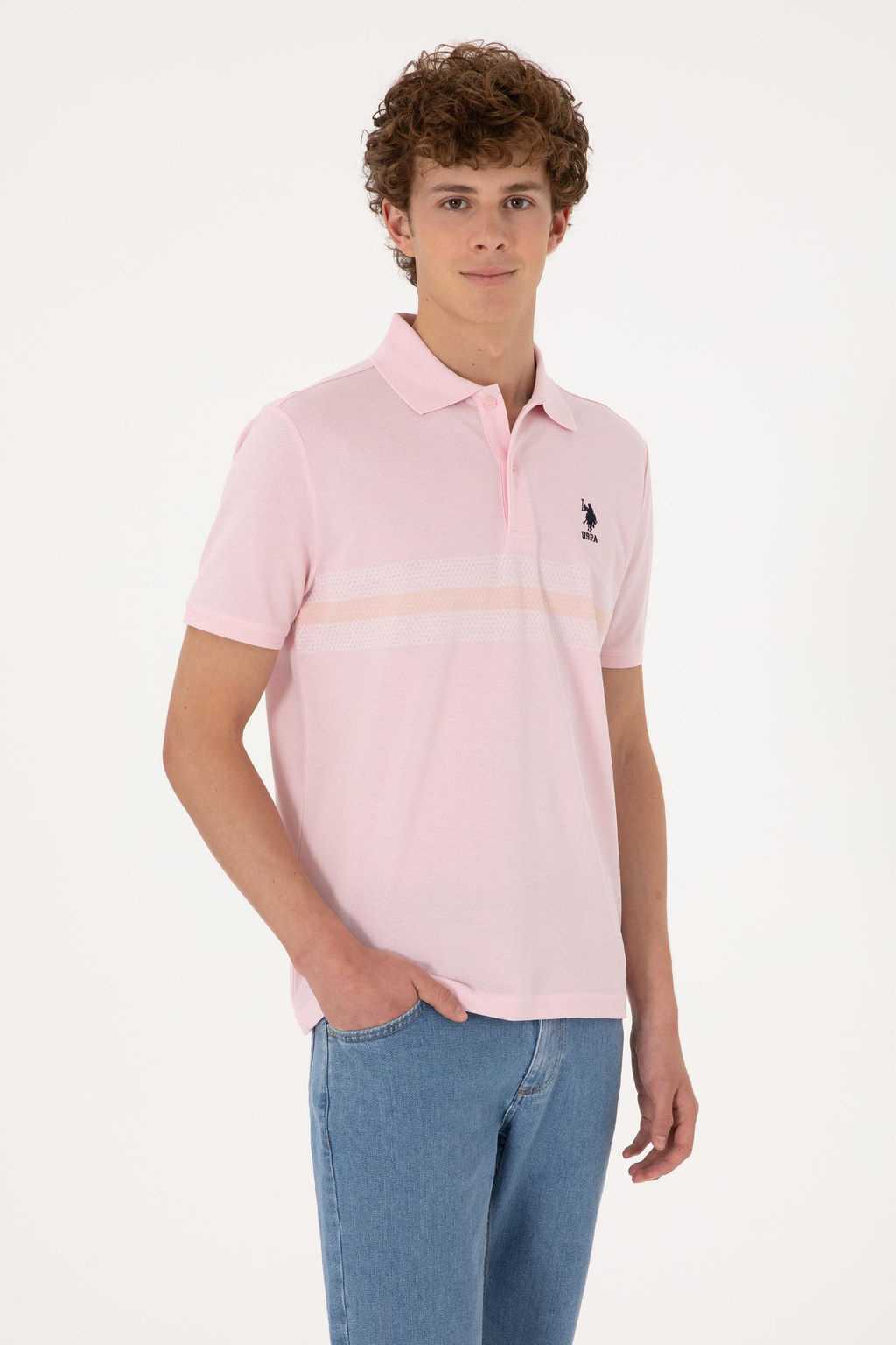Erkek Regular Fit Polo Yaka A__k Pembe Ti__rt Sepette S_rpriz _ndirim - U.s. polo assn фото 3