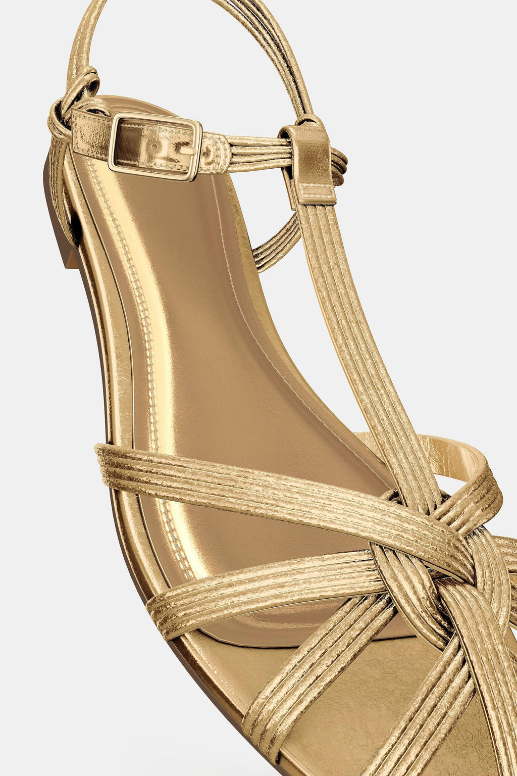 STRAPPY METALLIC-EFFECT CAGE SANDALS - Zara фото 16