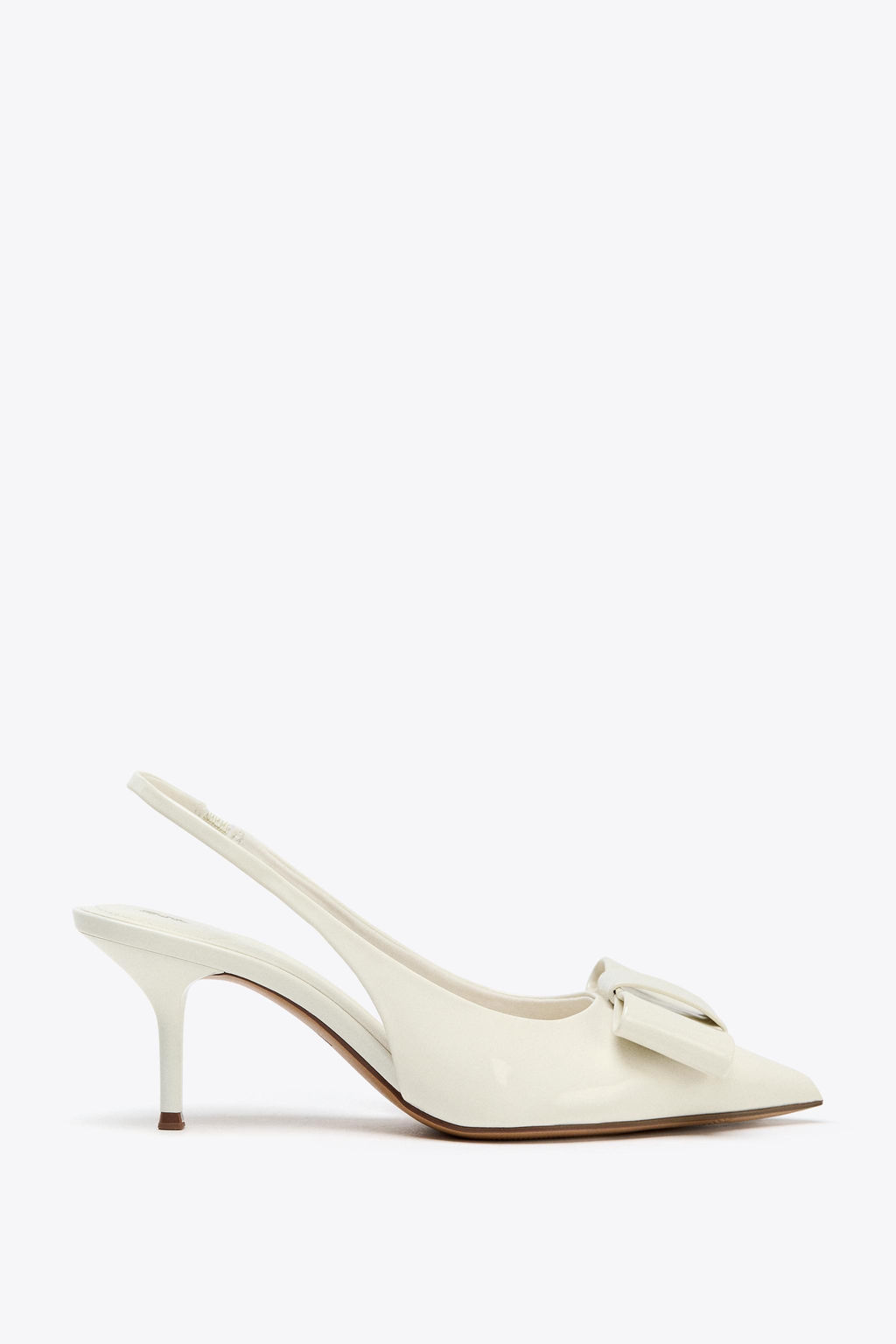 FAUX PATENT SLINGBACK HEELS WITH BOW - Zara фото 7