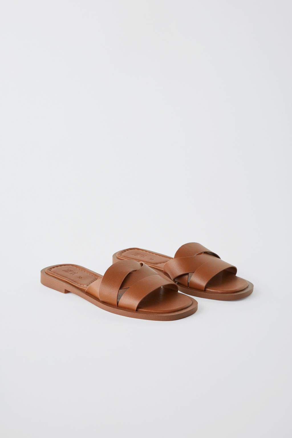 CROSSED FLAT SANDALS - Zara фото 2