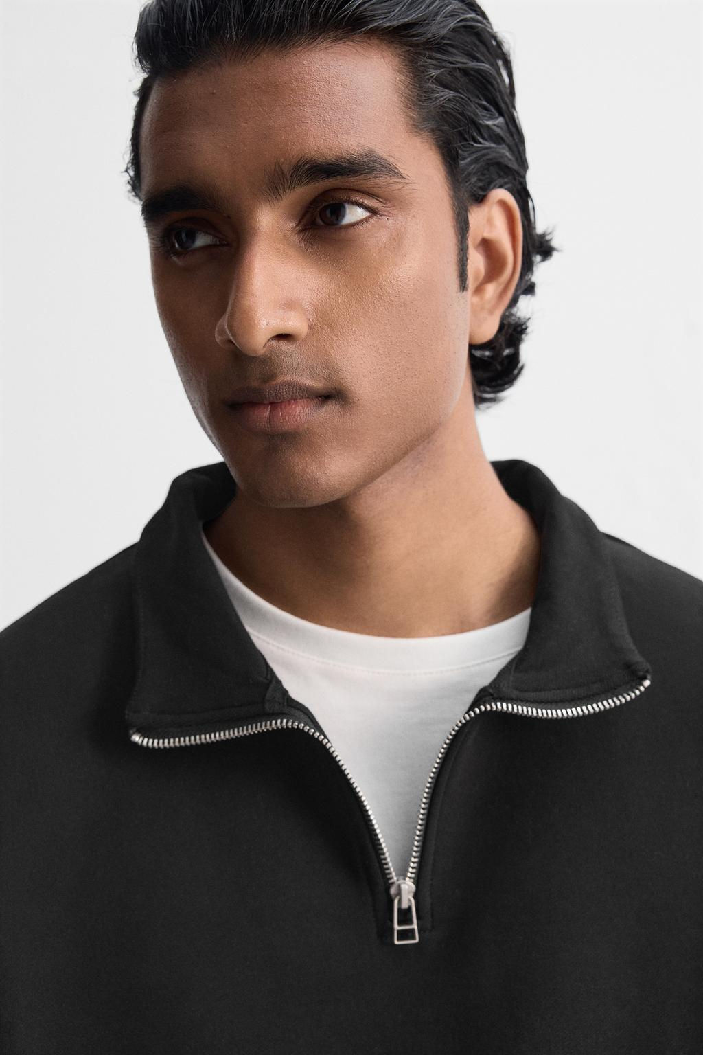 BASIC QUARTER ZIP SWEATSHIRT - Zara фото 11