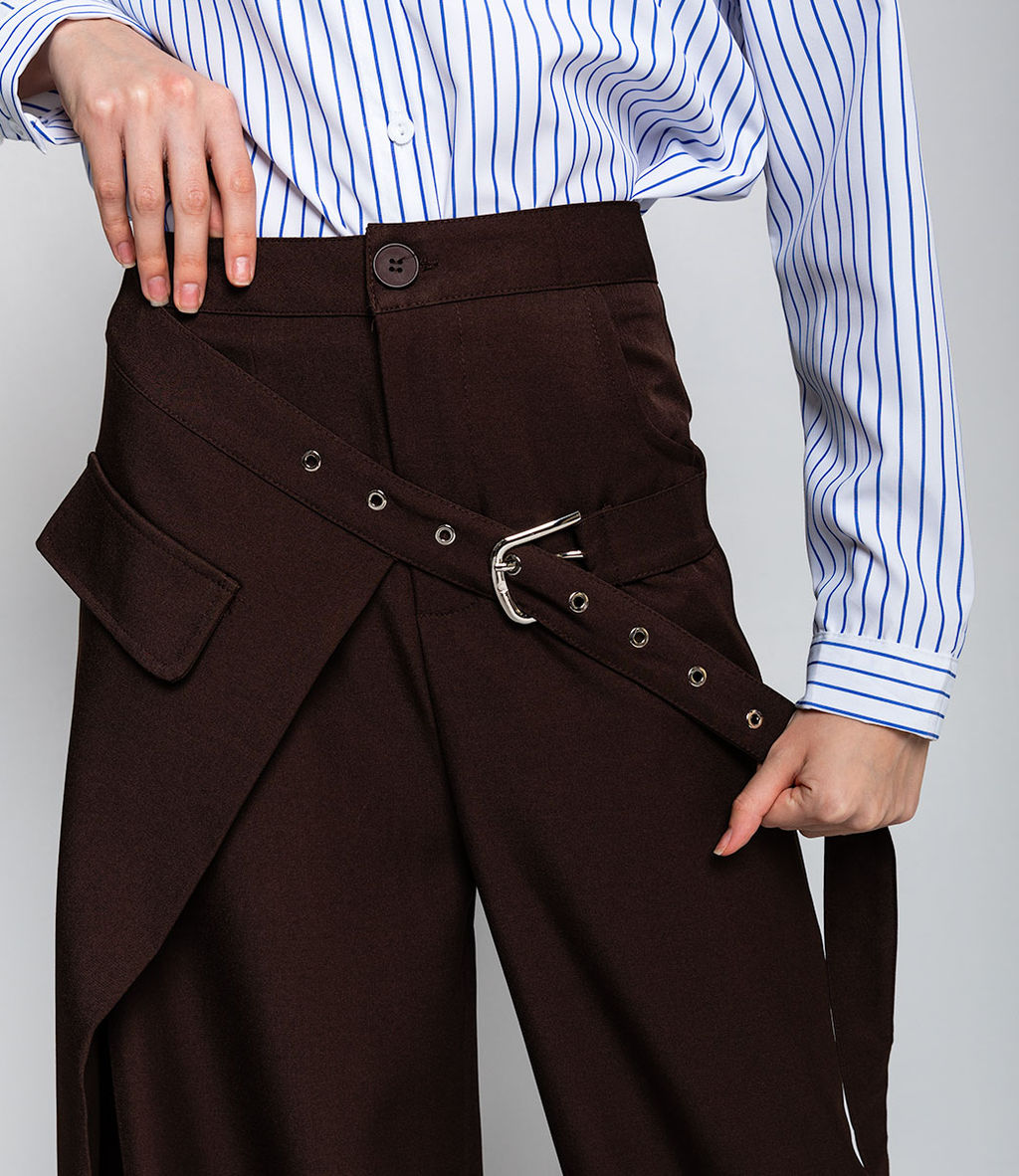 Брюки #КТ0224, шоколадный - Dommod фото 5