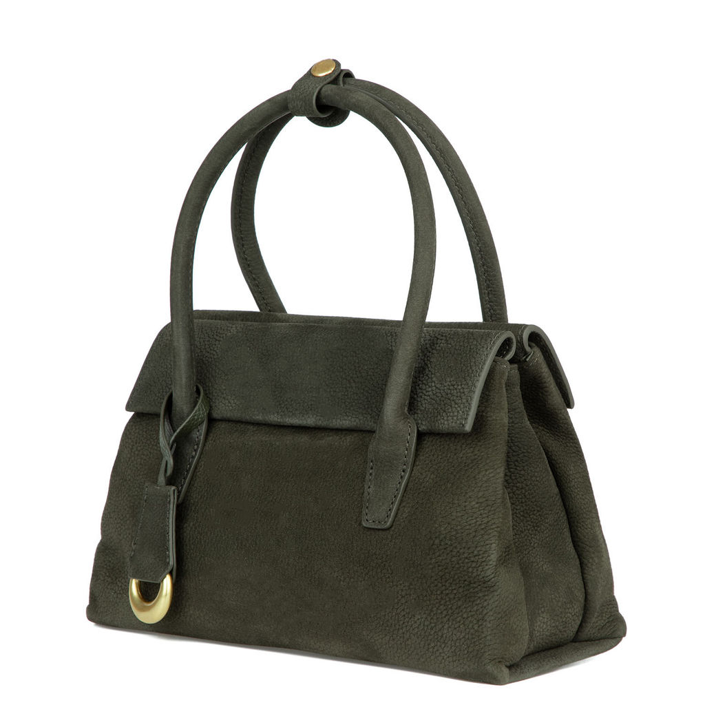 5105 blackish green, Женская сумка из нубука, Barcelo Biagi