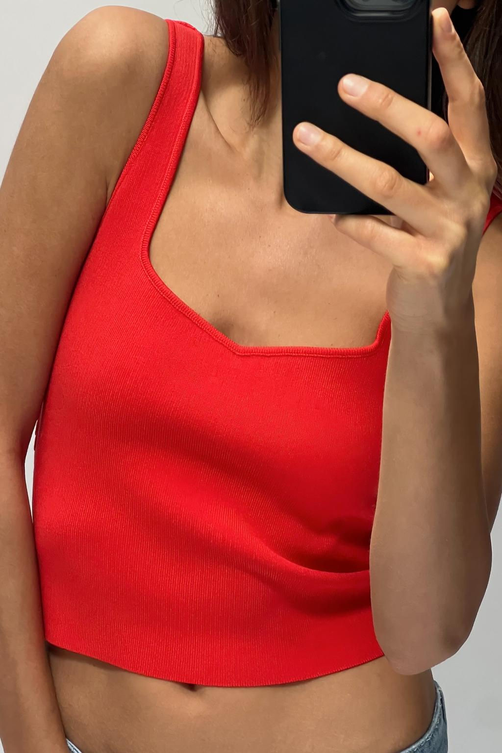 PLAIN KNIT CROP TOP - Zara фото 6