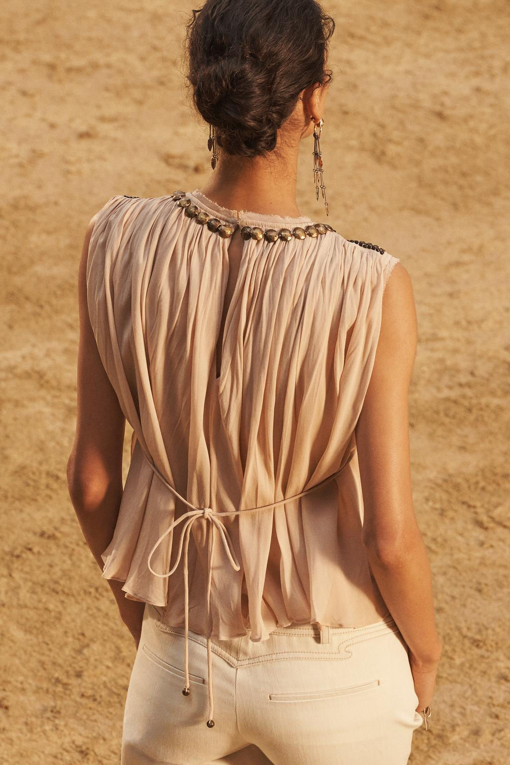 LIMITED EDITION TOPSTITCHED FLARE TROUSERS - Zara фото 5