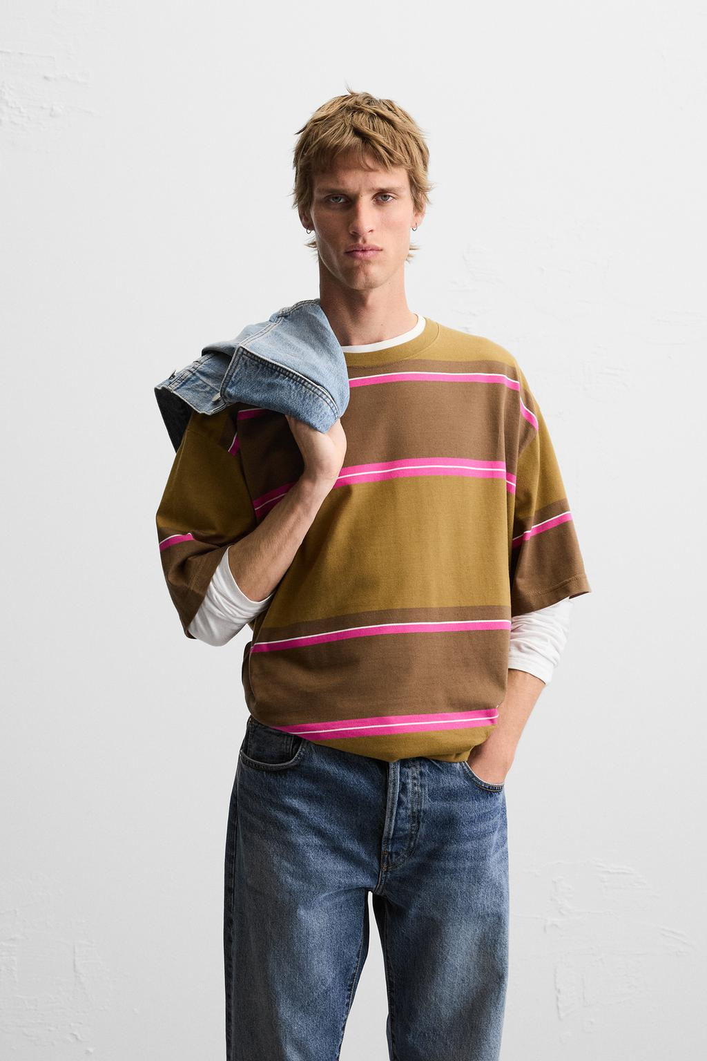 STRIPED JACQUARD T-SHIRT - Zara фото 16