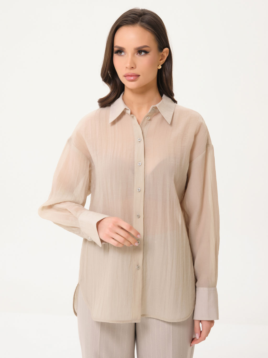 Блузка из органзы с эффектом креш - Marchello marchellini фото 5