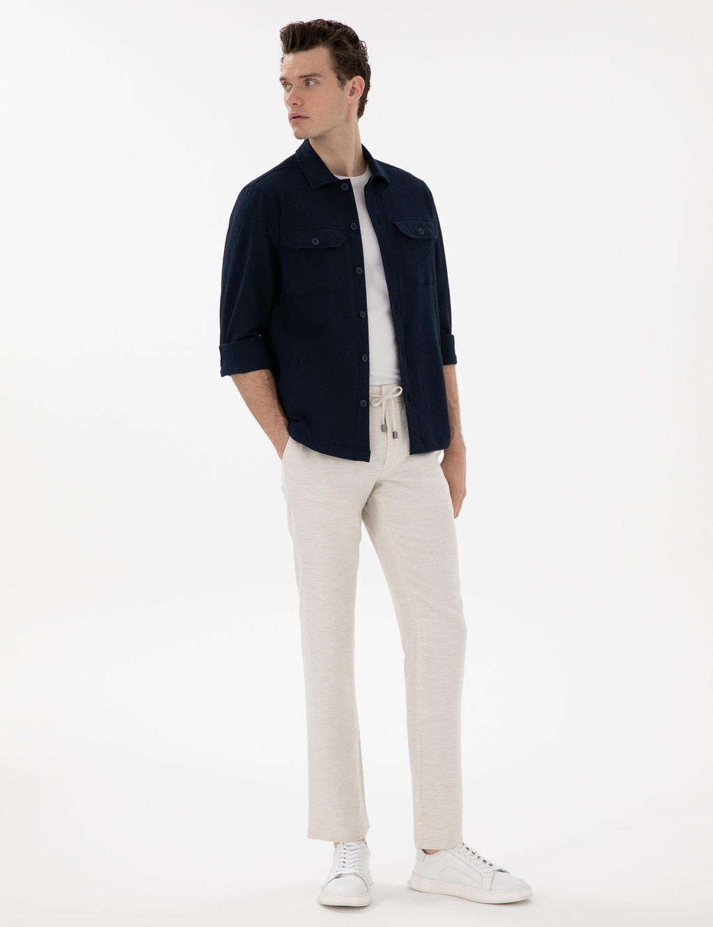 Рубашка Pierre Cardin Comfort Fit темно-синяя