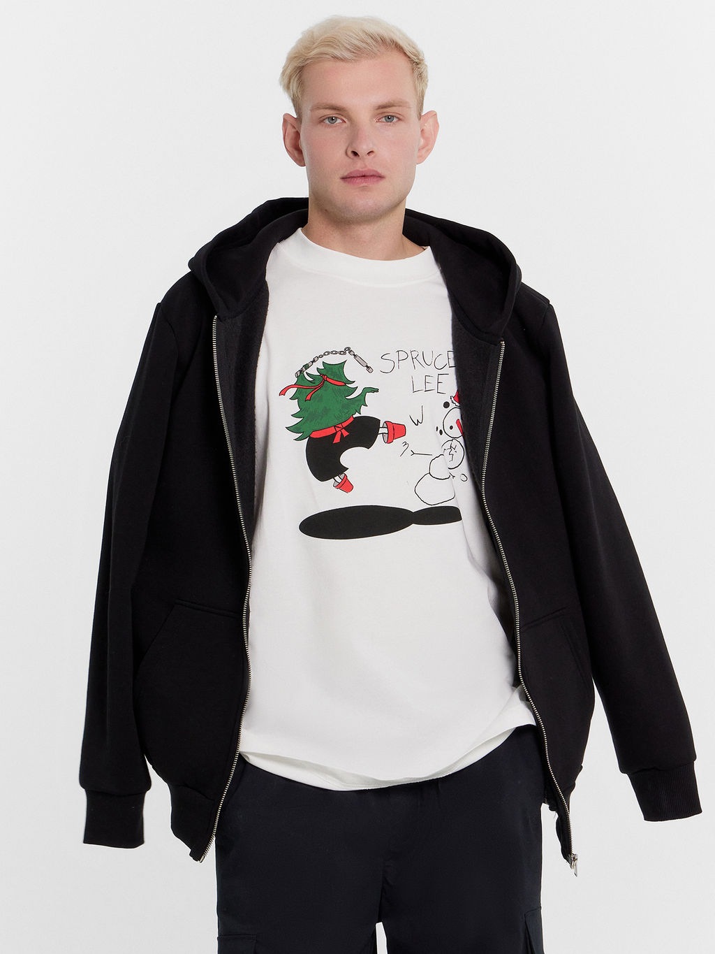 Футболка мужская белая новогодняя с печатью