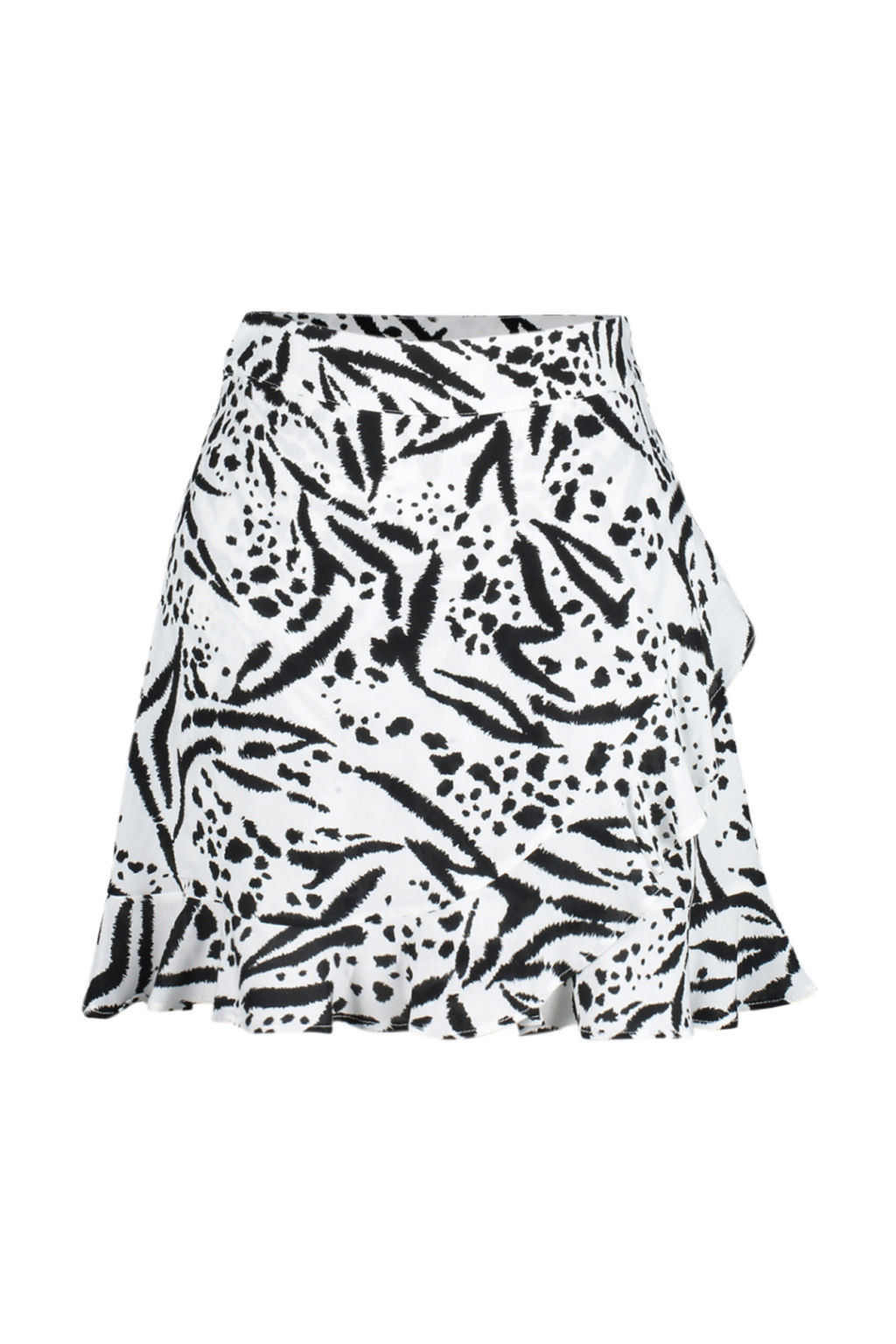 TRENDYOLMILLA Lacivert Desenli Etek Ucu F?rf?rl? Viskon Dokuma Etek Gorunumlu Sort TWOSS24SR00037 фото 11