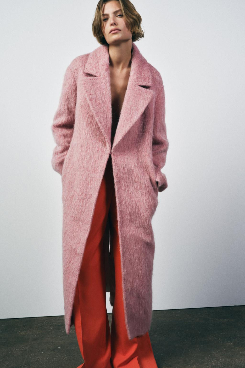 ZW COLLECTION OVERSIZE WOOL BLEND COAT - Zara фото 4