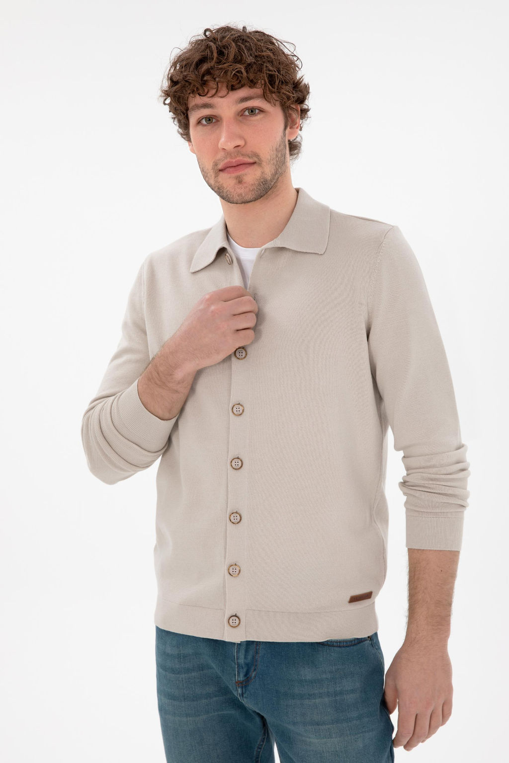 Мужский каменный базовый вязаный кардиган Неожиданная скидка в корзине - U.s. polo assn фото 3