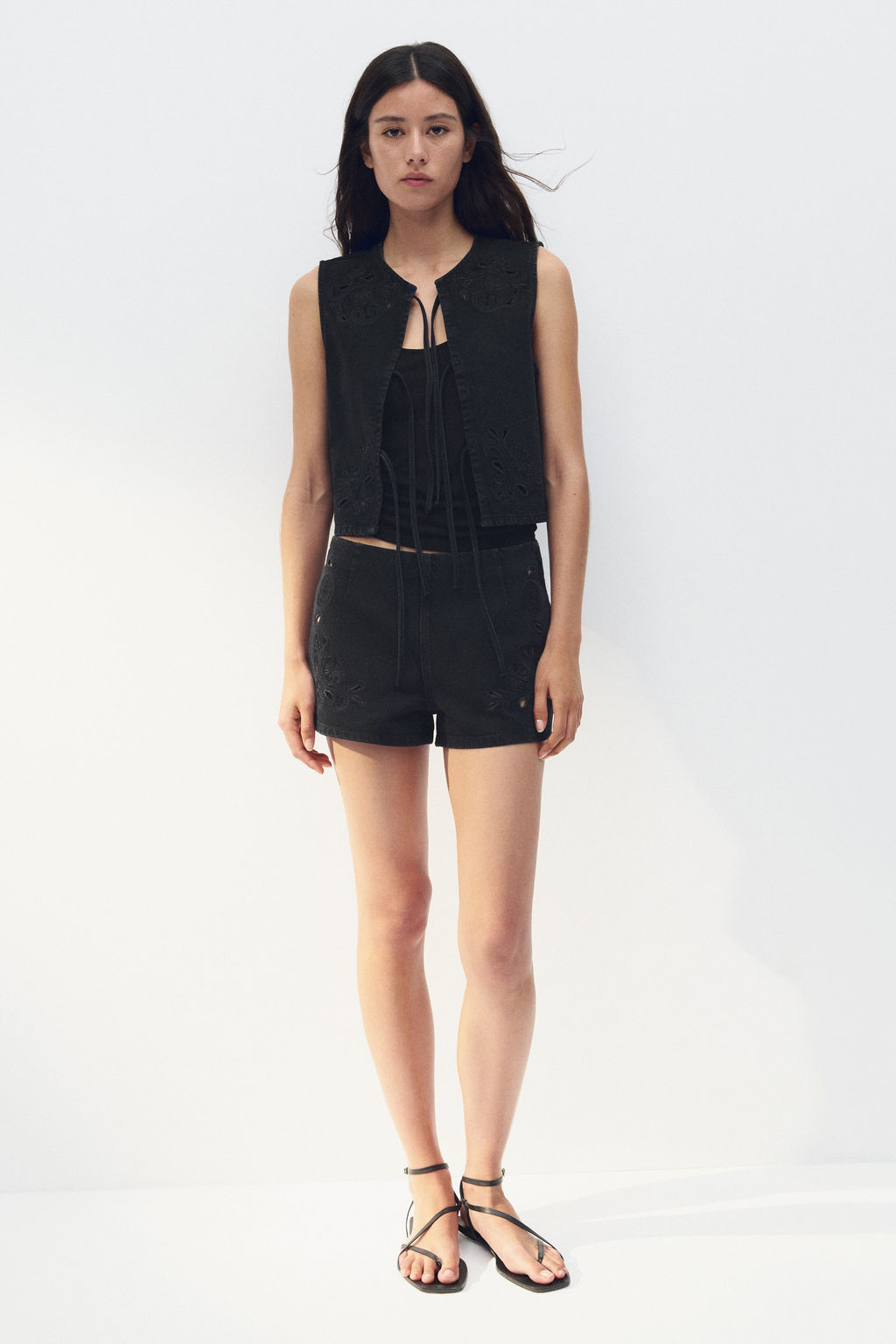Chaleco denim con lazadas - H&m фото 3