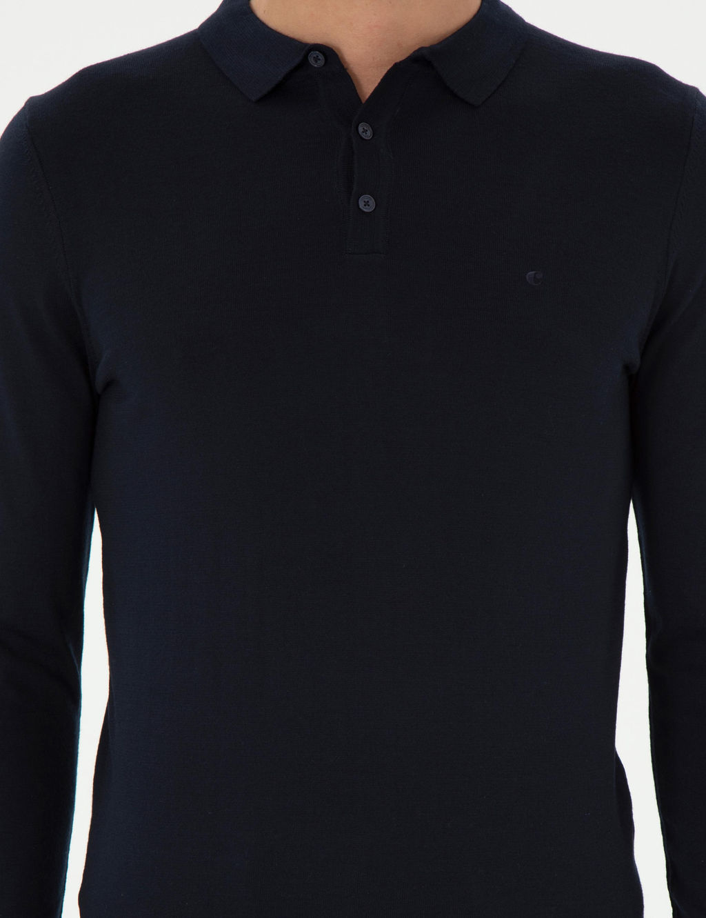 Темно-синий базовый свитер узкого кроя - Cacharel фото 6